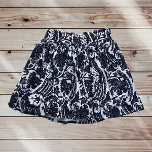 Banana Republic Womens Mini Skirt Flared Summer Floral Sz XS Navy Kawaii Retro